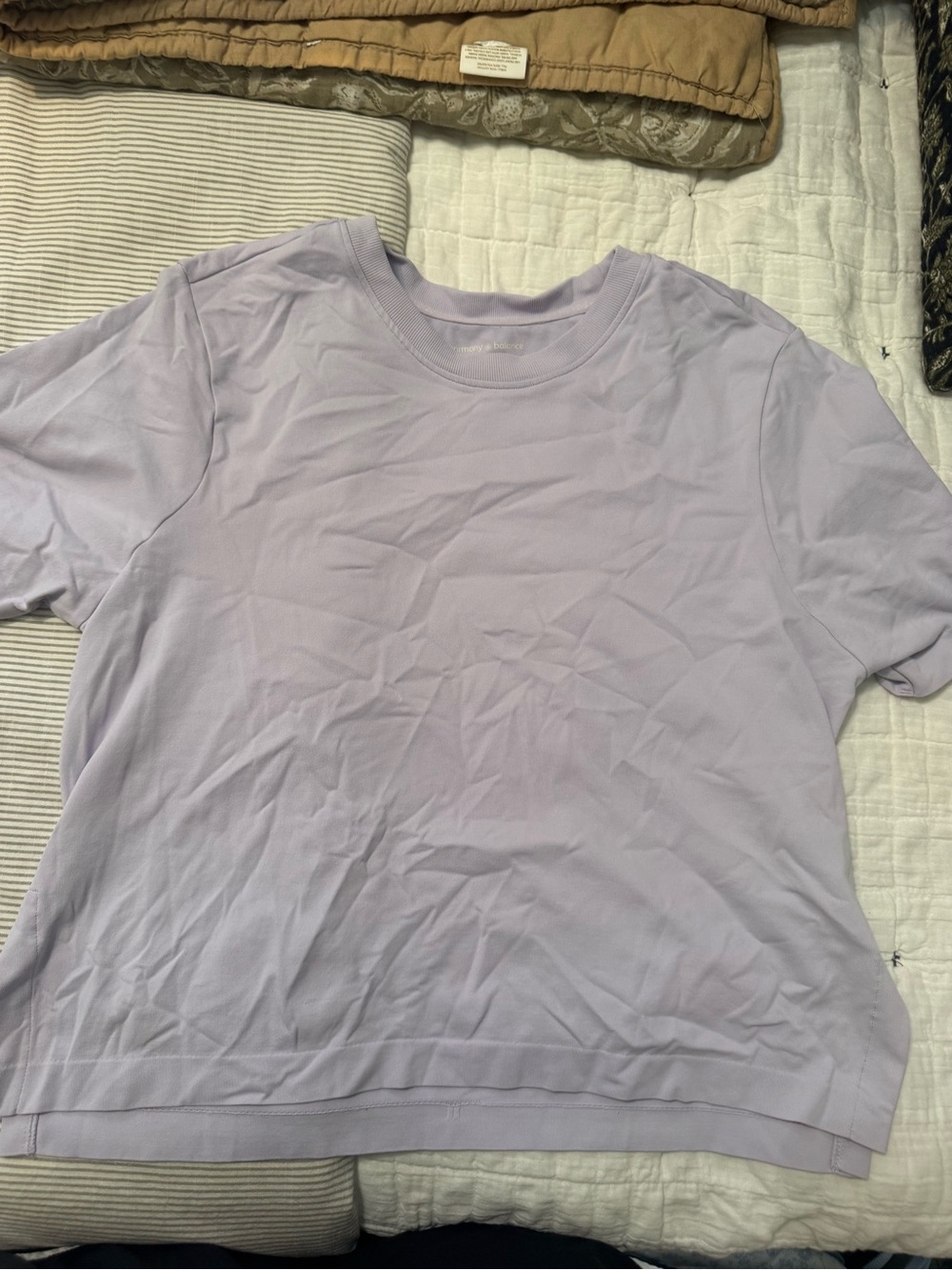 Relaxed Crewneck Short Sleeve Top in Light Lavender
